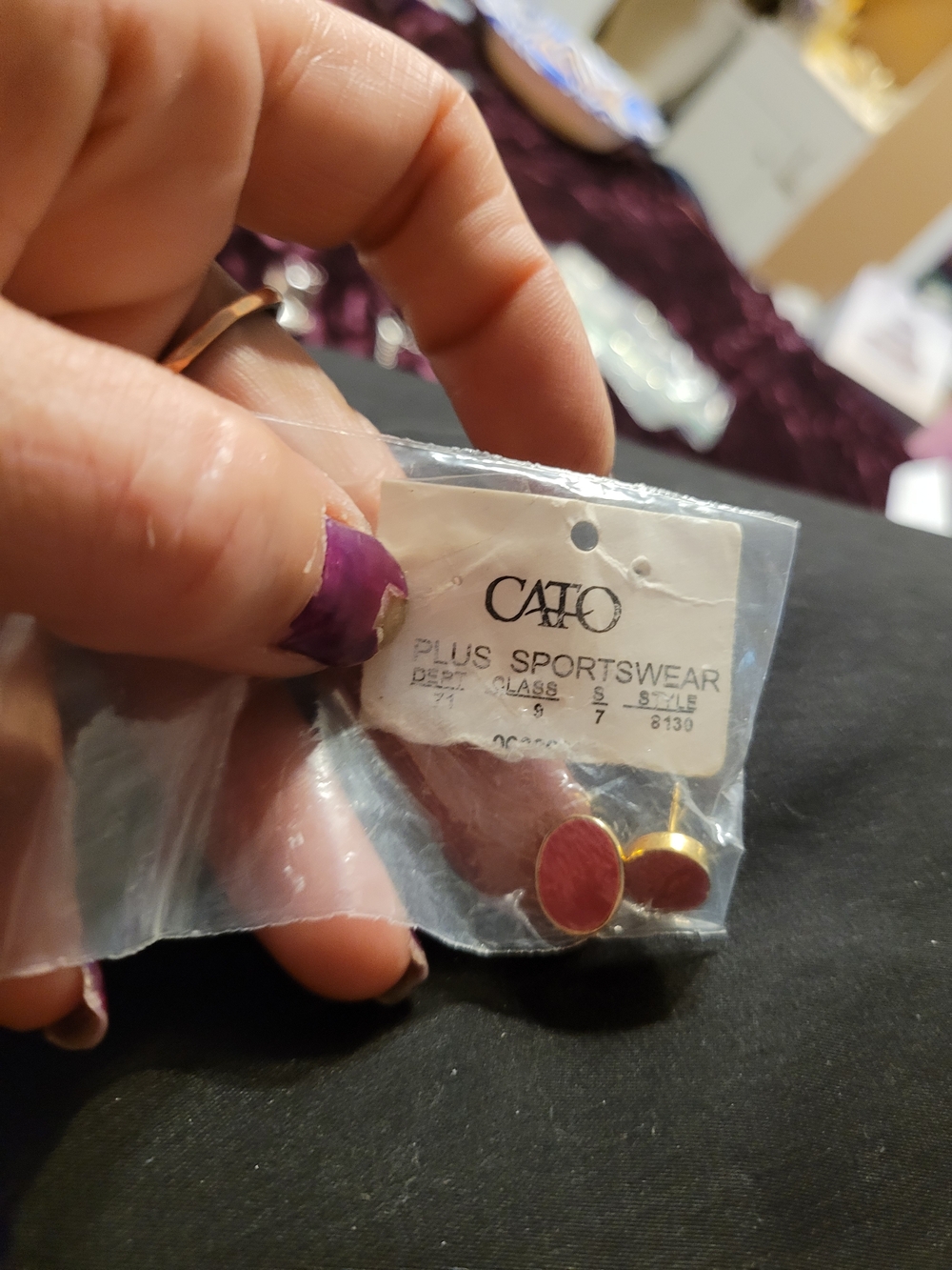 Cato Gold-Tone Stud Earrings with Pink Centers